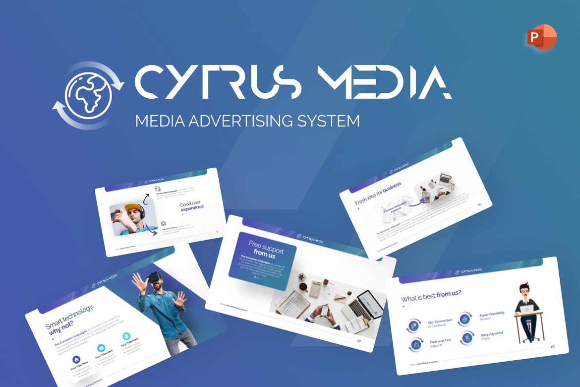Template PowerPoint Keuangan Cytrus Media yang Elegan dan Fleksibel