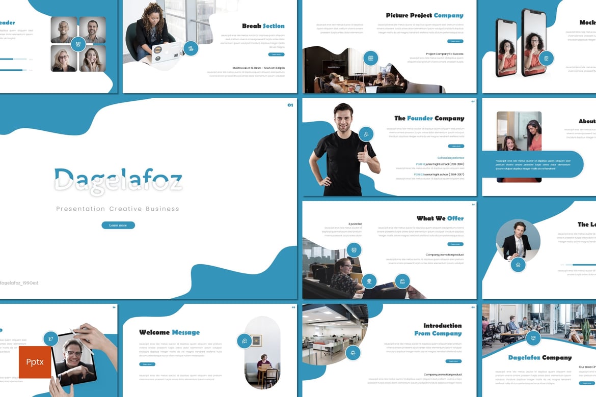 Template PowerPoint Dagelafoz - Desain Minimalis dan Kreatif untuk Presentasi Anda