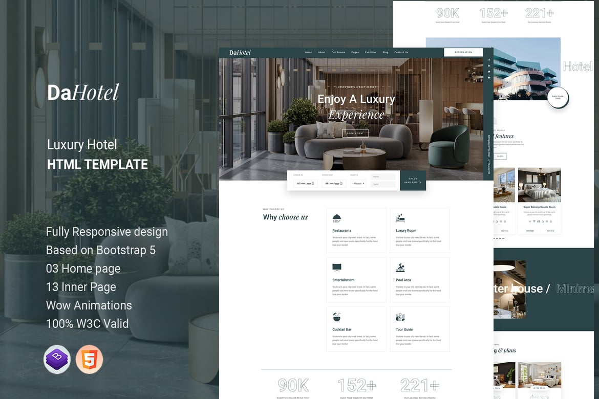 Dahotel - Template Website Hotel Mewah yang Elegan