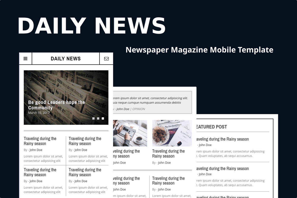 Template Website Mobile Harian - Desain Klasik dan Responsif