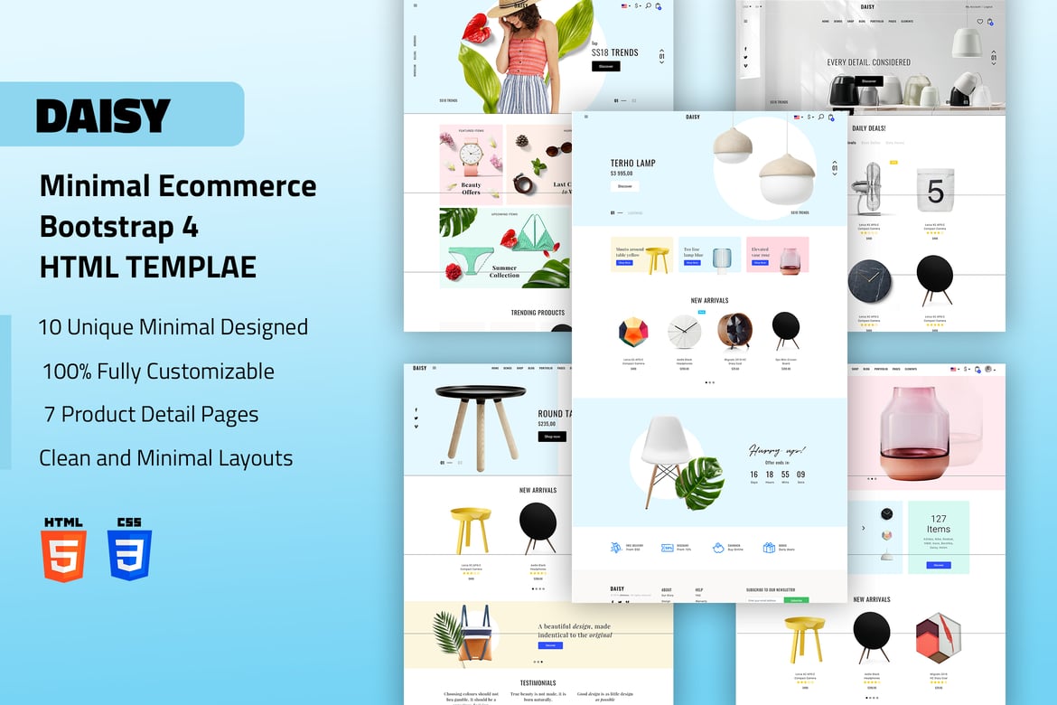 Daisy - Template Website Ecommerce Minimalis dan Modern