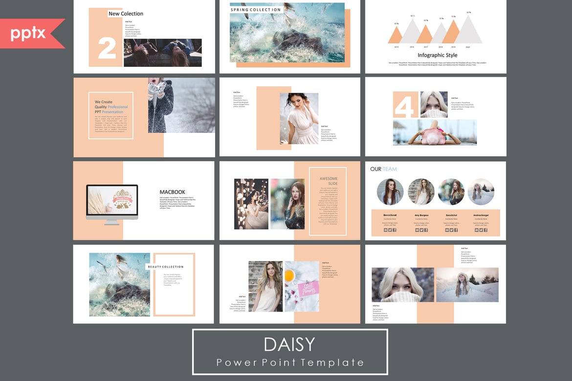 Template Presentasi PowerPoint Daisy yang Kreatif dan Minimalis