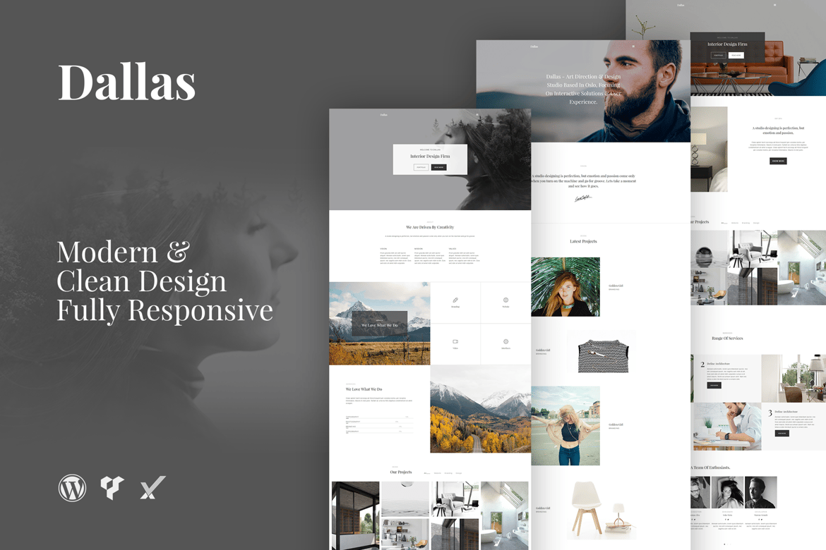 Tema WordPress Bisnis Minimalis Dallas untuk Portofolio Anda