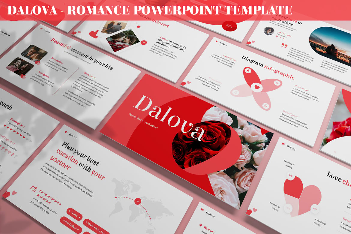 Dalova - Template PowerPoint Romantis yang Memikat