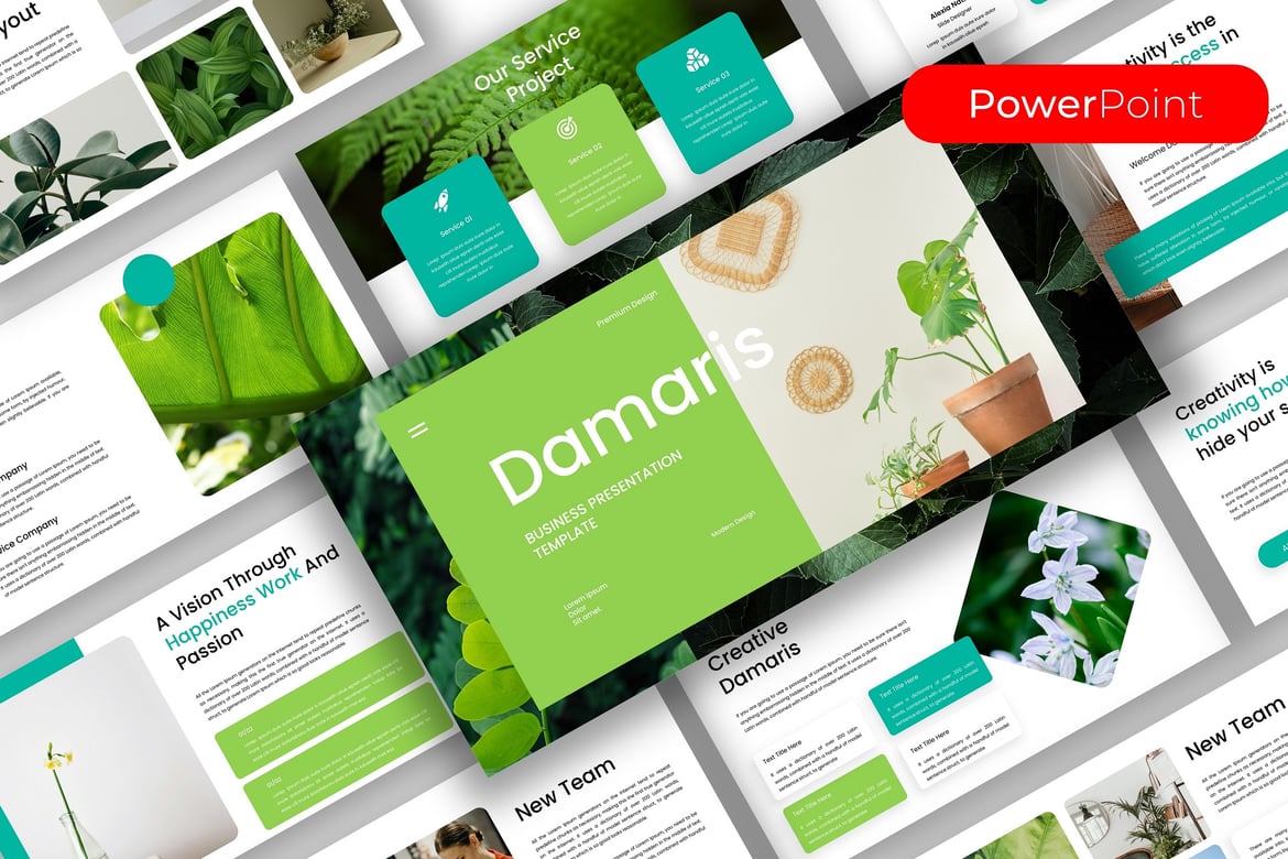 Template PowerPoint Damaris – Solusi Presentasi Bisnis yang Menarik