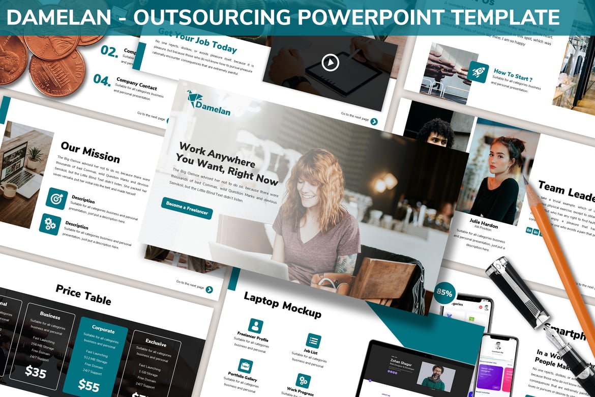 Template PowerPoint Damelan - Solusi Presentasi Modern untuk Bisnis Anda