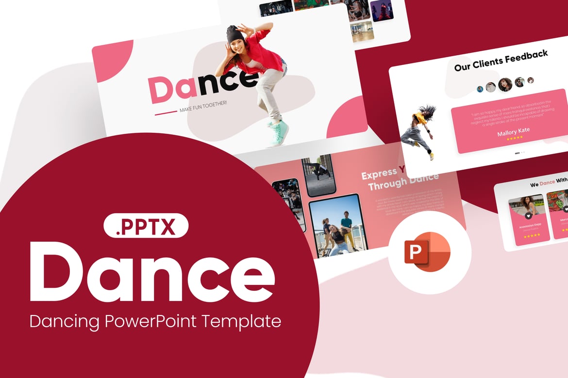 Template Presentasi PowerPoint untuk Tarian yang Modern dan Menarik