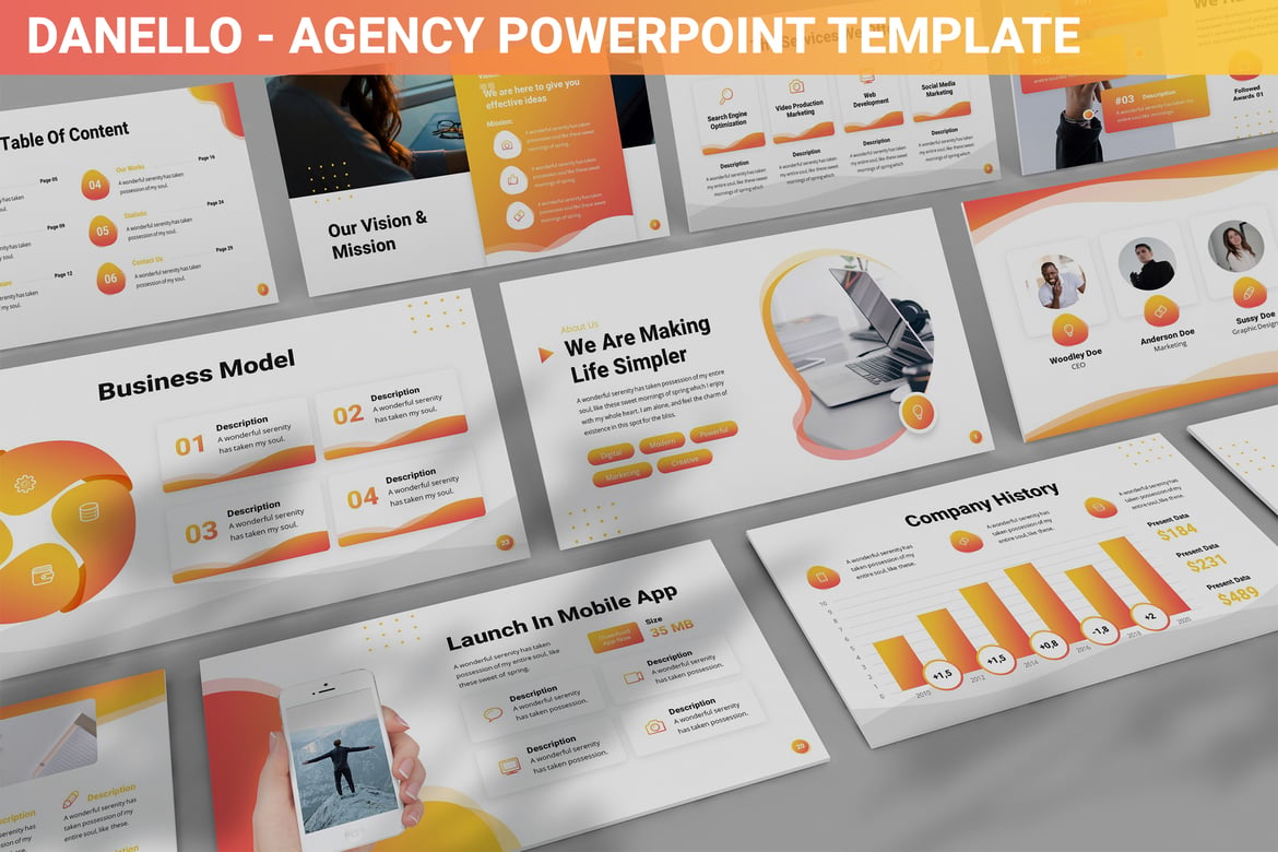 Danello - Template Powerpoint Modern untuk Agensi
