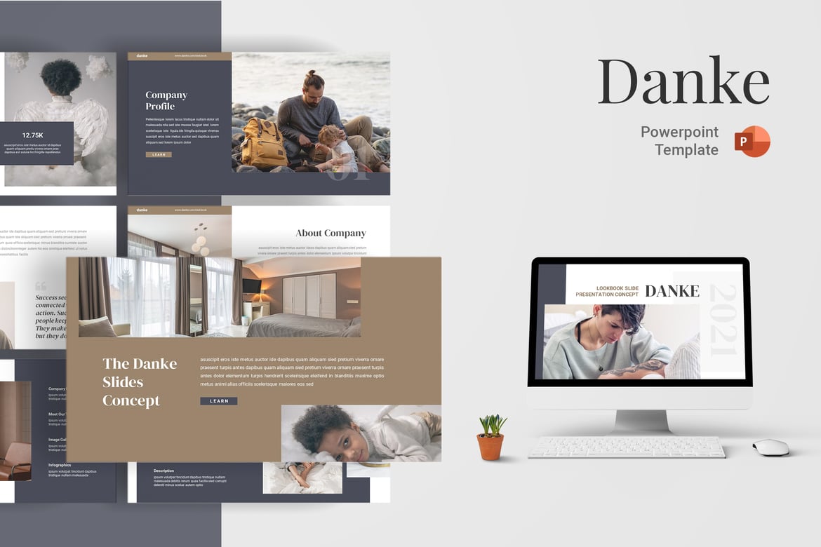 Template Presentasi PowerPoint Danke yang Menarik dan Serbaguna