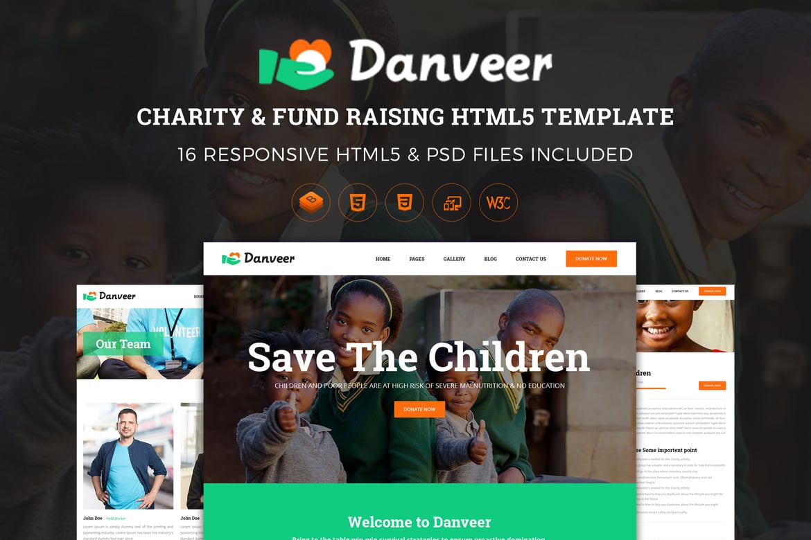 Danveer | Template Website Amal & Penggalangan Dana yang Responsif
