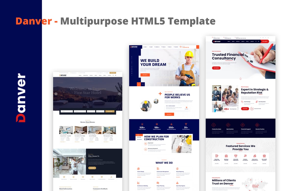 Danver - Template Website Serbaguna HTML5 yang Modern