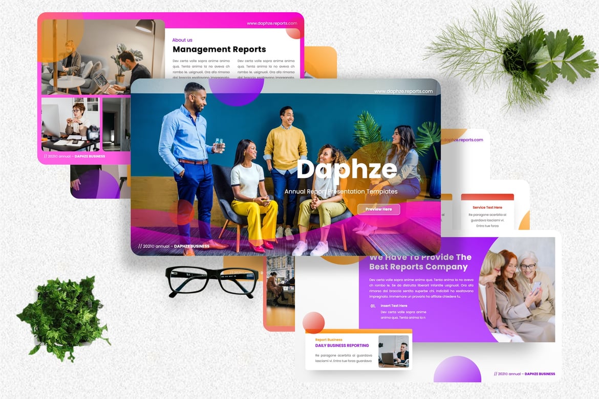 Daphze - Template Presentasi Laporan Tahunan yang Menarik