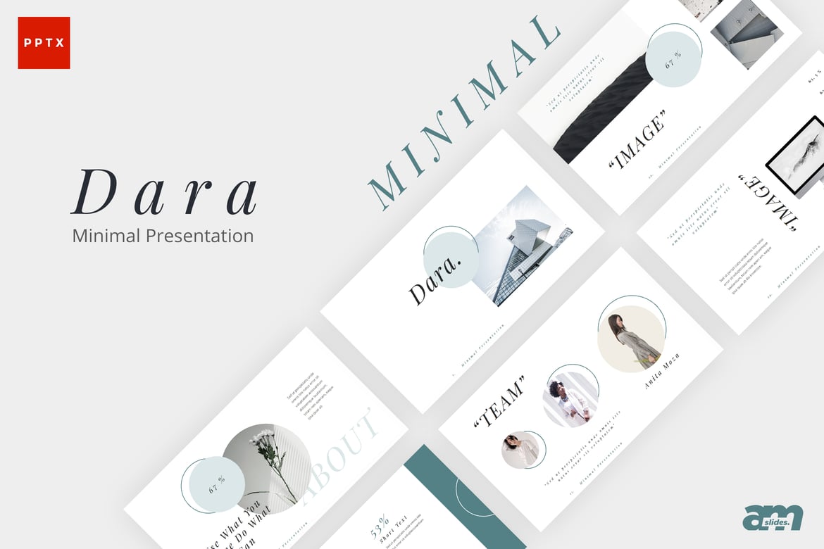 Template PowerPoint Minimalis Dara yang Kreatif