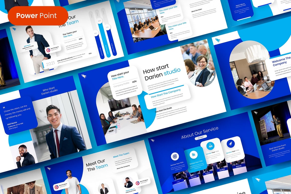 Template Presentasi Bisnis Darien – PowerPoint yang Profesional