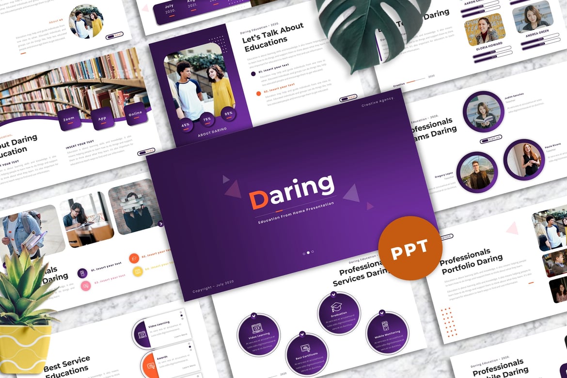 Template PowerPoint Daring untuk Presentasi Pendidikan yang Mempesona