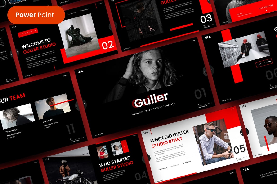 Template Presentasi PowerPoint Bisnis Gelap yang Menarik