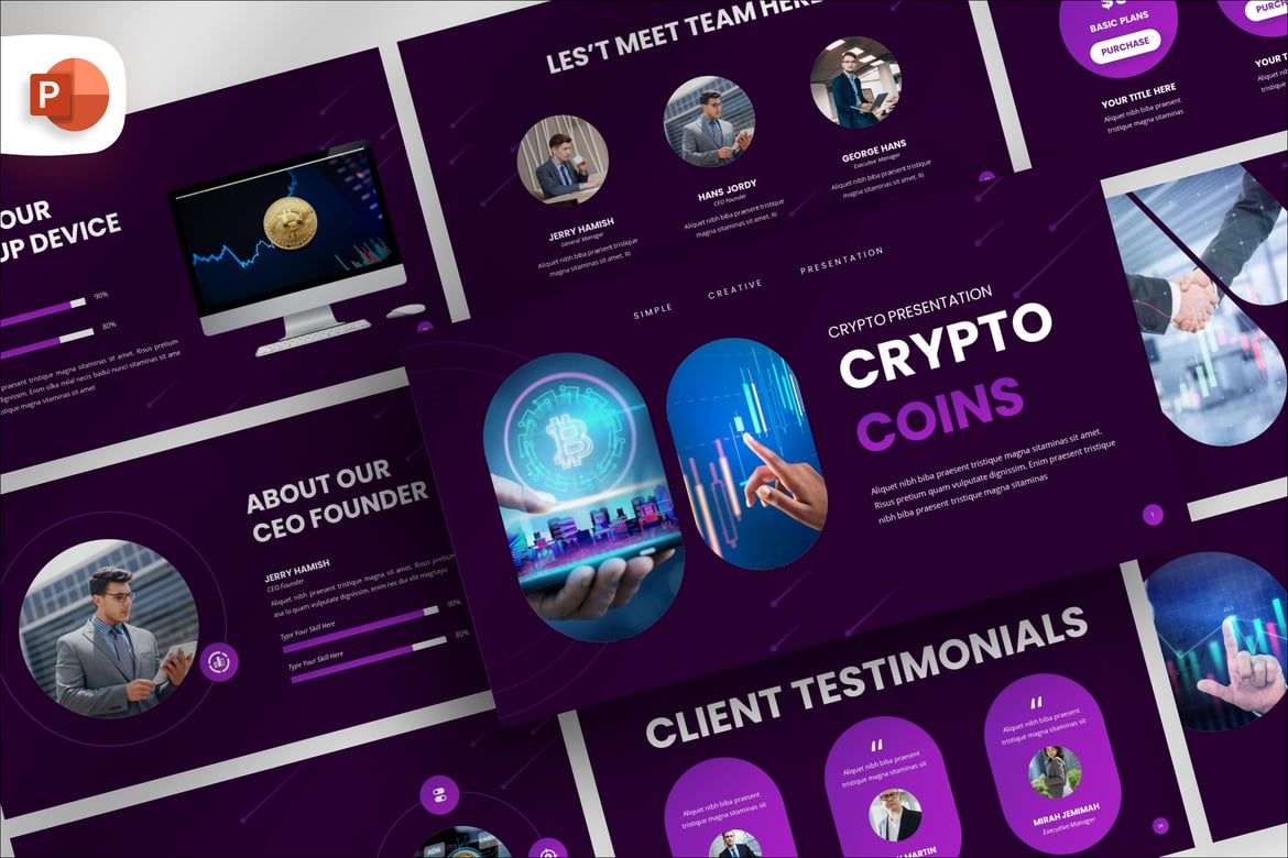 Template Presentasi PowerPoint Crypto yang Elegan dan Menarik