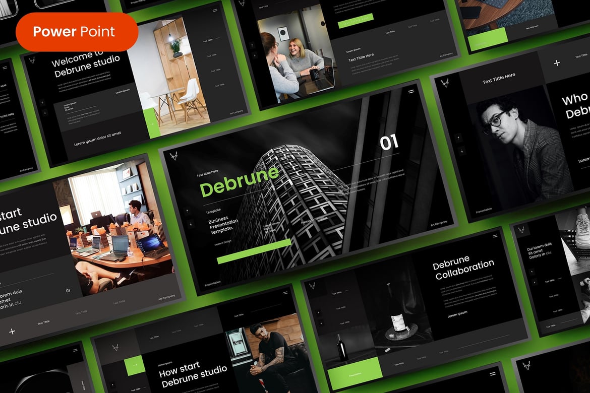 Template Presentasi PowerPoint Gelap yang Modern dan Menarik