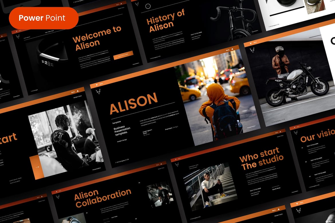 Template Presentasi PowerPoint Gelap yang Modern dan Menarik