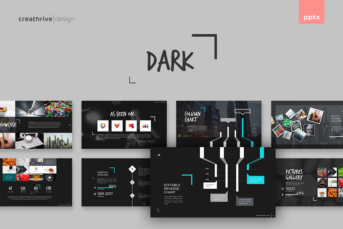 Template PowerPoint Gelap yang Elegan dan Profesional