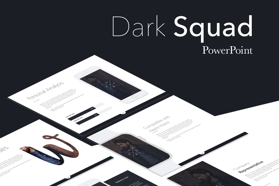 Template PowerPoint Dark Squad yang Elegan dan Profesional
