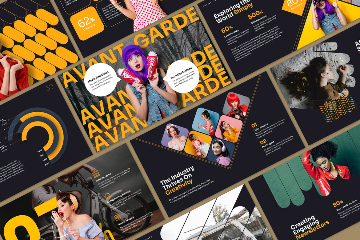 Template Powerpoint Gaya Gelap yang Menarik