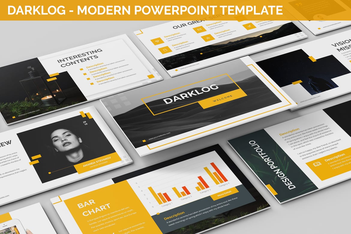 Darklog - Template Presentasi PowerPoint Modern dan Menarik