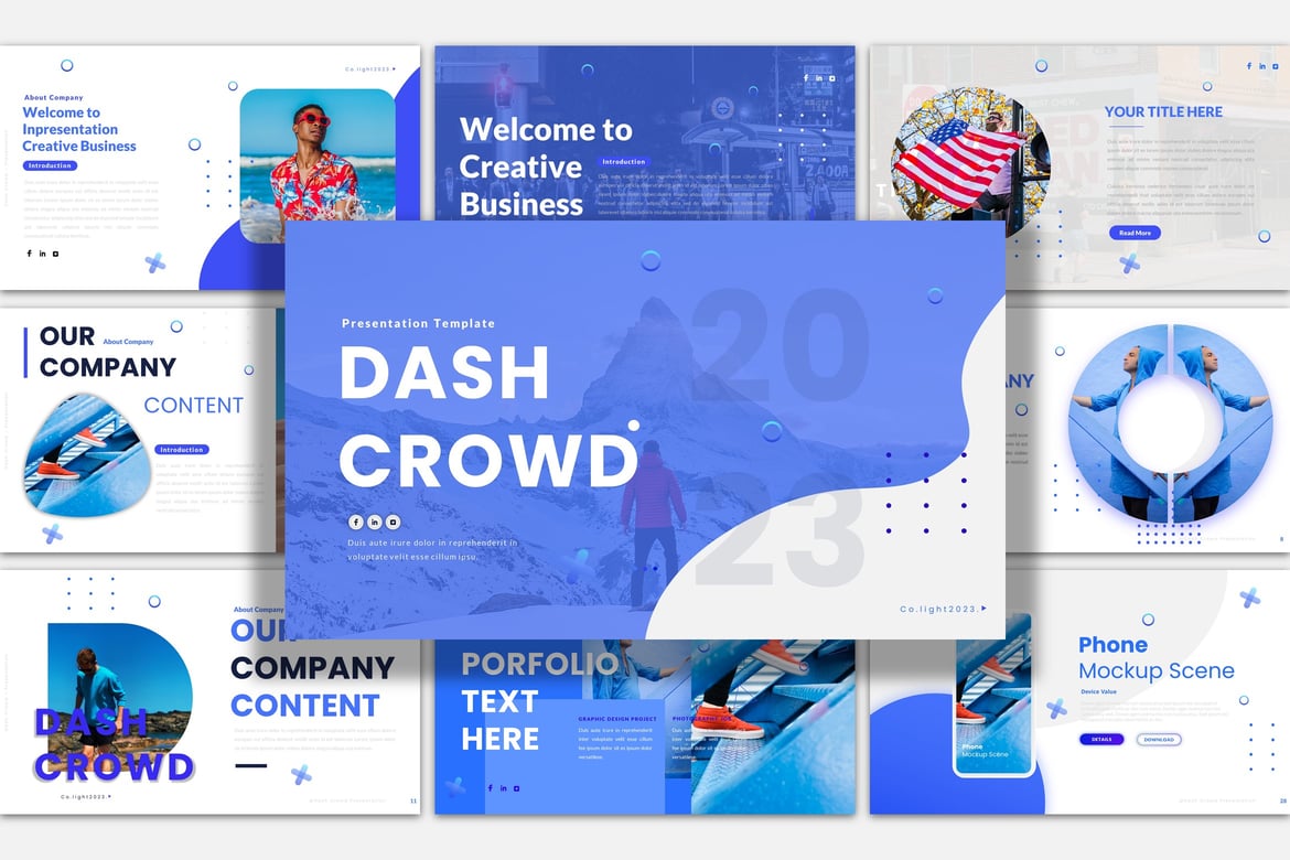 Template Presentasi Powerpoint Dash Crowd yang Menarik dan Profesional