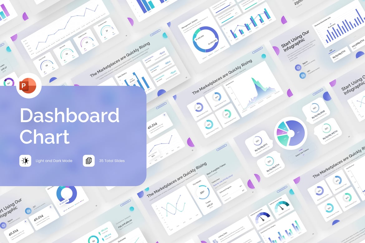 Template PowerPoint Grafik Dashboard yang Menarik