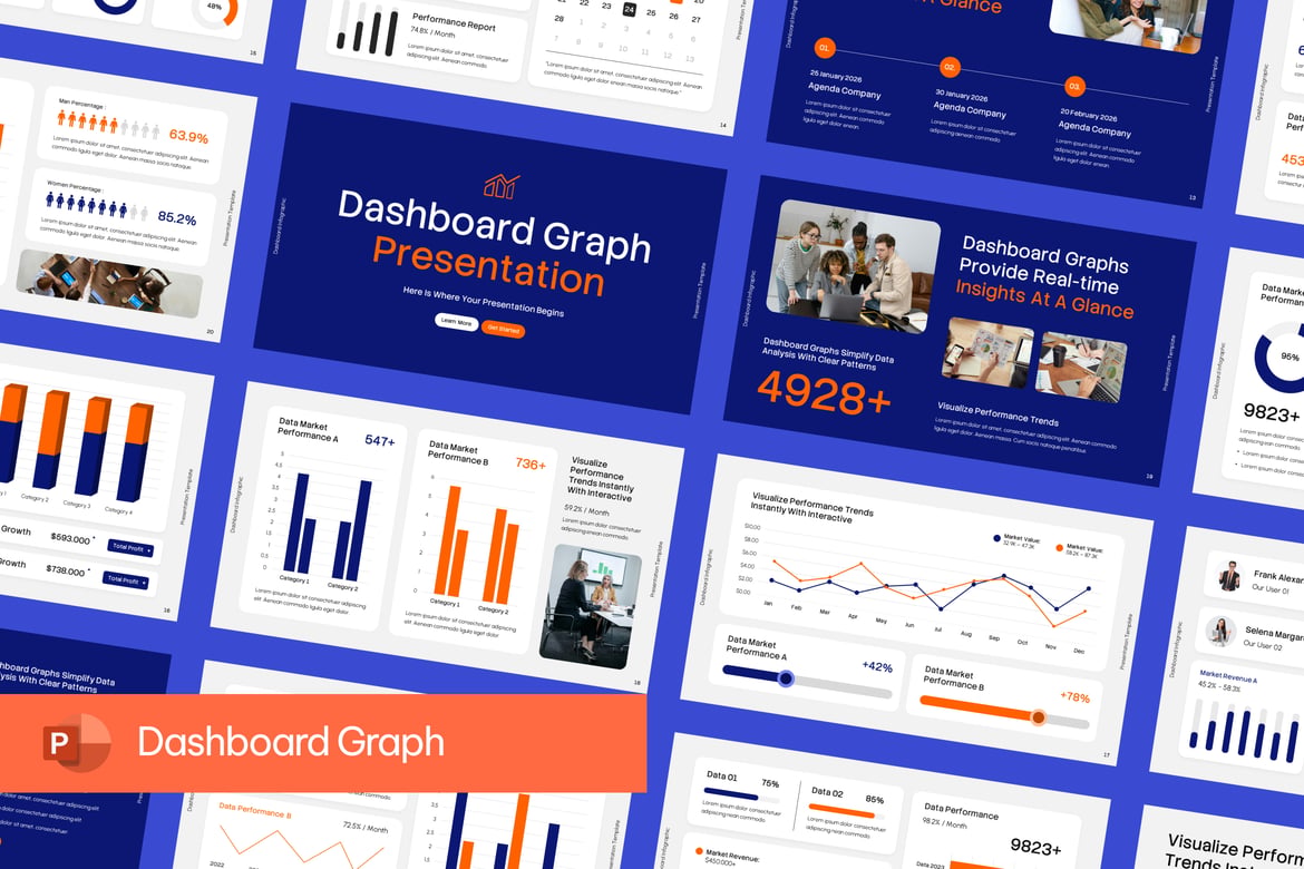 Template Presentasi Grafik Dashboard yang Menarik