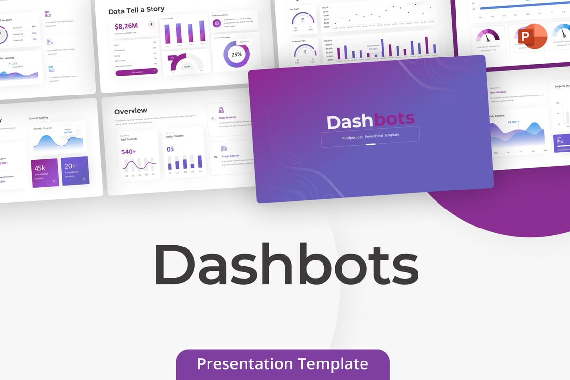 Template PowerPoint Dashboard Dashbots yang Menarik dan Profesional