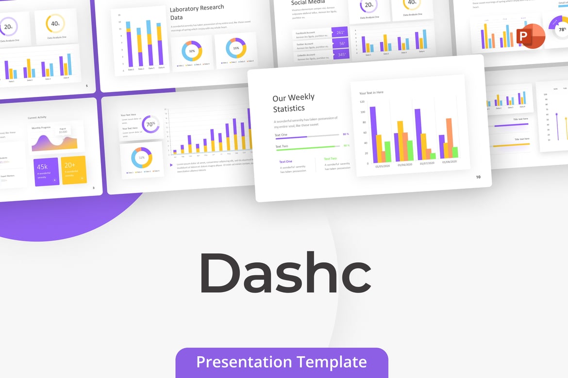 Template PowerPoint Dashboard Dashc yang Menarik dan Profesional