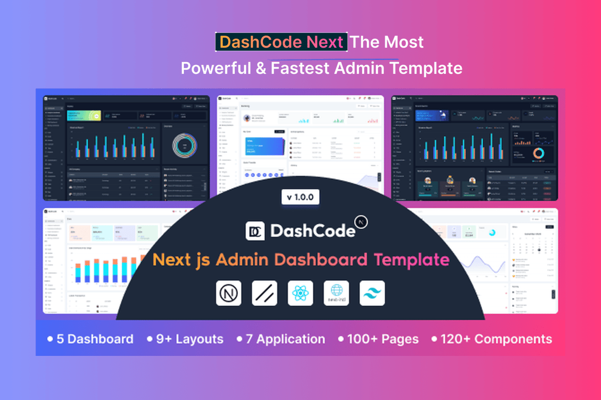 Dashcode Next – Template Website Admin Modern dengan Tailwind & Next.js