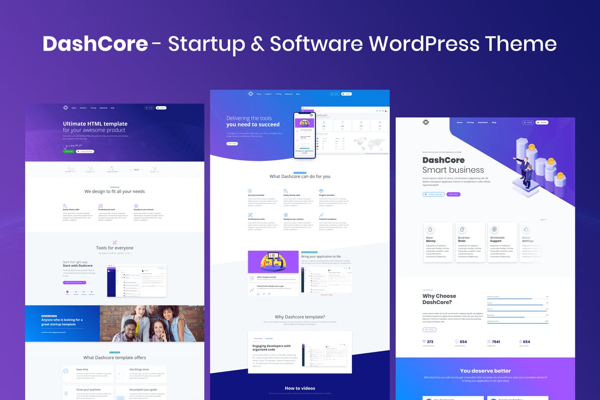 DashCore - Tema WordPress Menarik untuk Startup dan Solusi Software