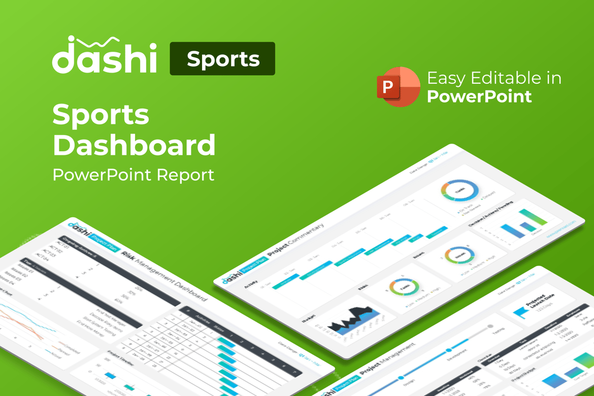 Template Presentasi PowerPoint Dashboard Olahraga Dashi