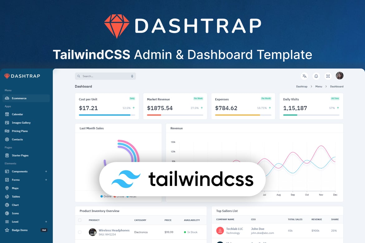 Dashtrap - Template Website Admin & UI Kits dengan Tailwind CSS