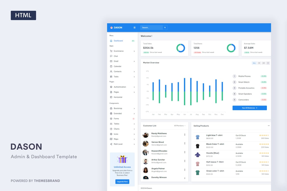 Dason - Template Admin dan Dashboard Modern