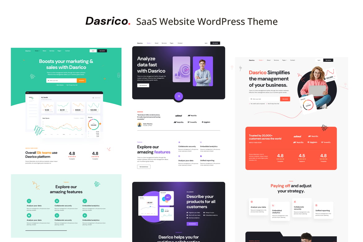 Dasrico - Tema WordPress untuk Website SaaS yang Modern dan Multifungsi