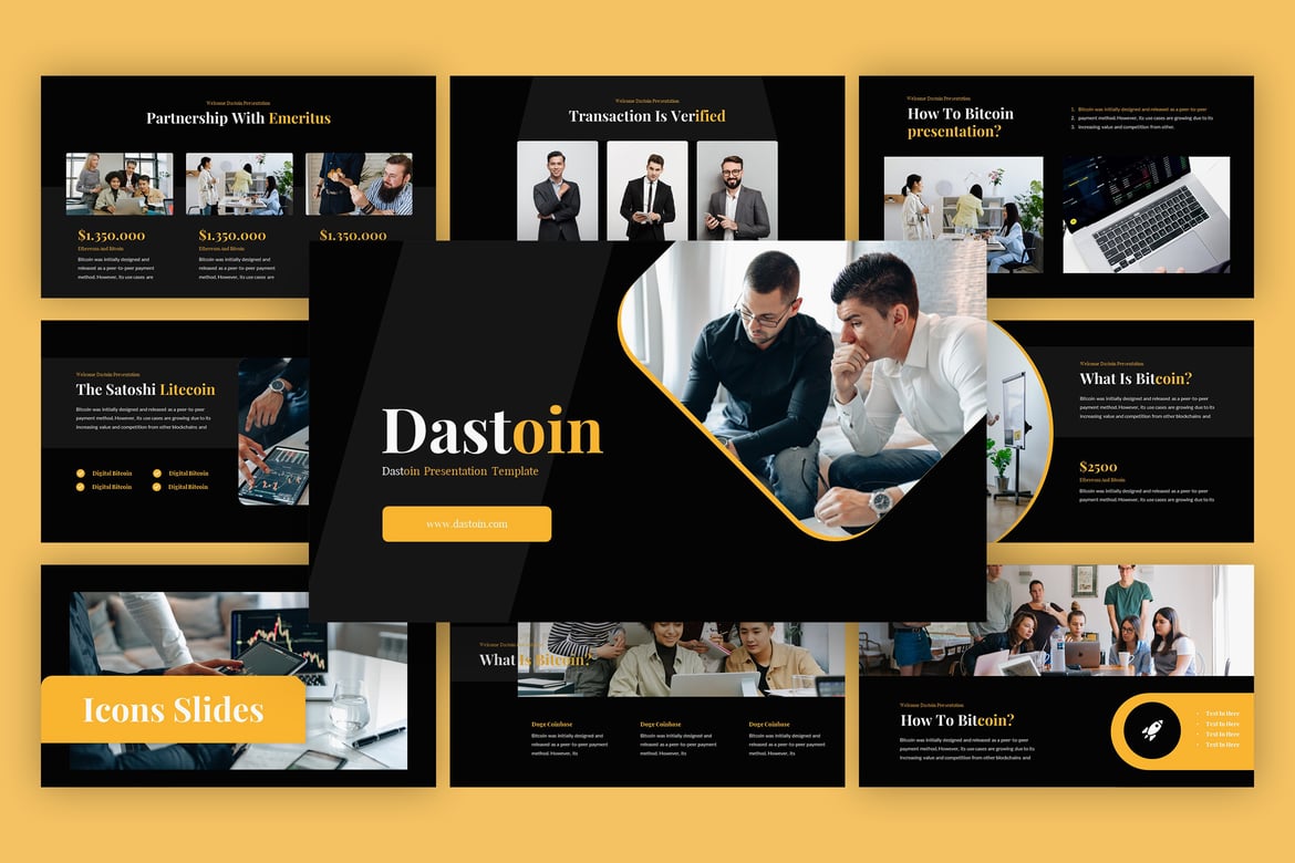 Dastoin - Template PowerPoint Bitcoin yang Modern dan Menarik