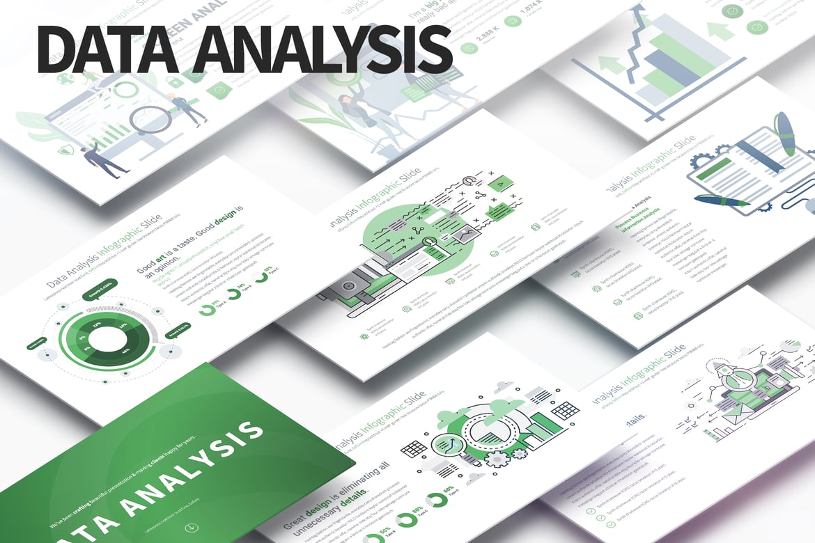 Template PowerPoint Infografis untuk Analisis Data yang Menarik