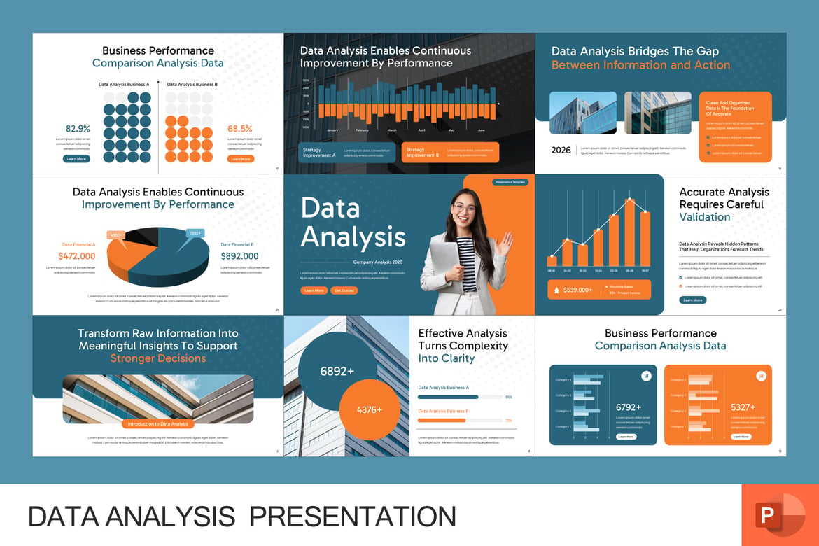 Template Presentasi PowerPoint Analisis Data yang Menarik