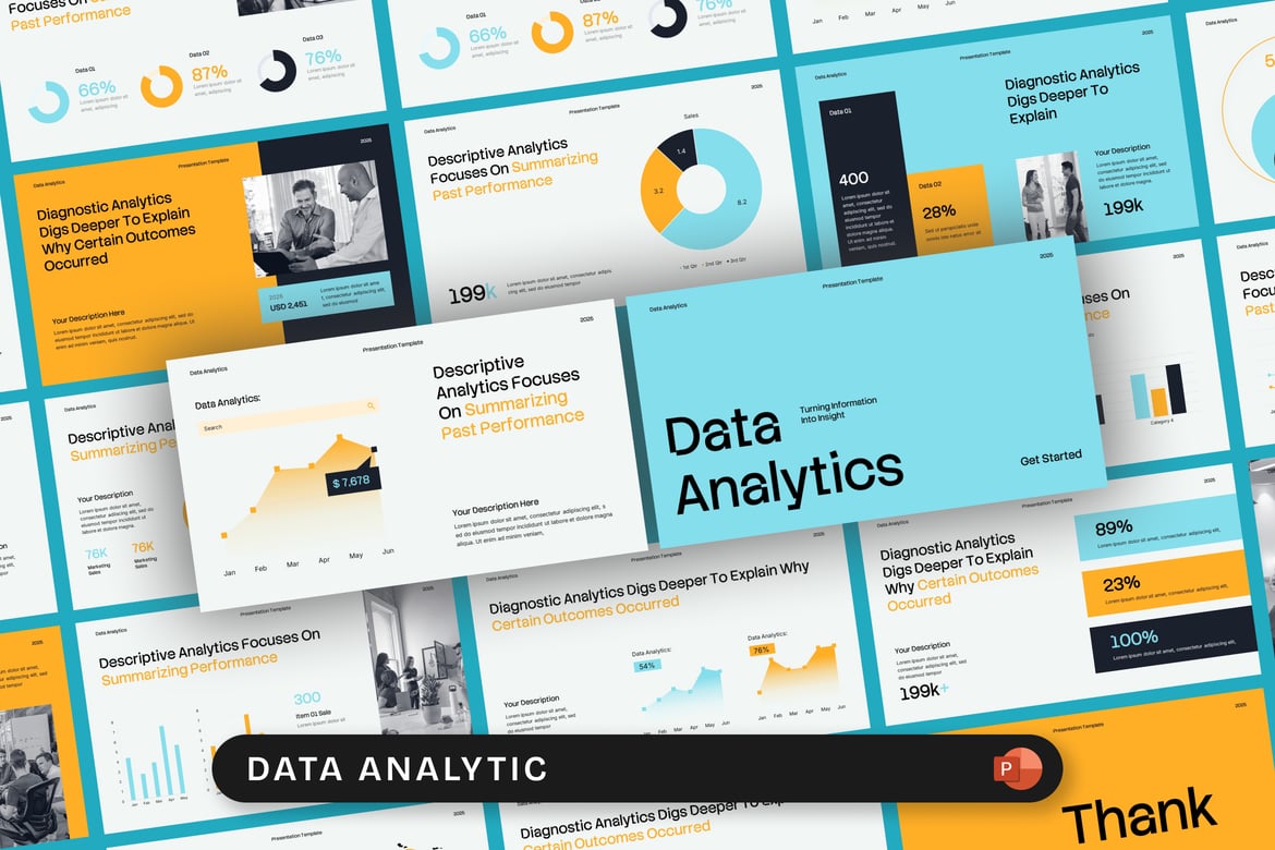 Template Presentasi PowerPoint Analisis Data yang Profesional