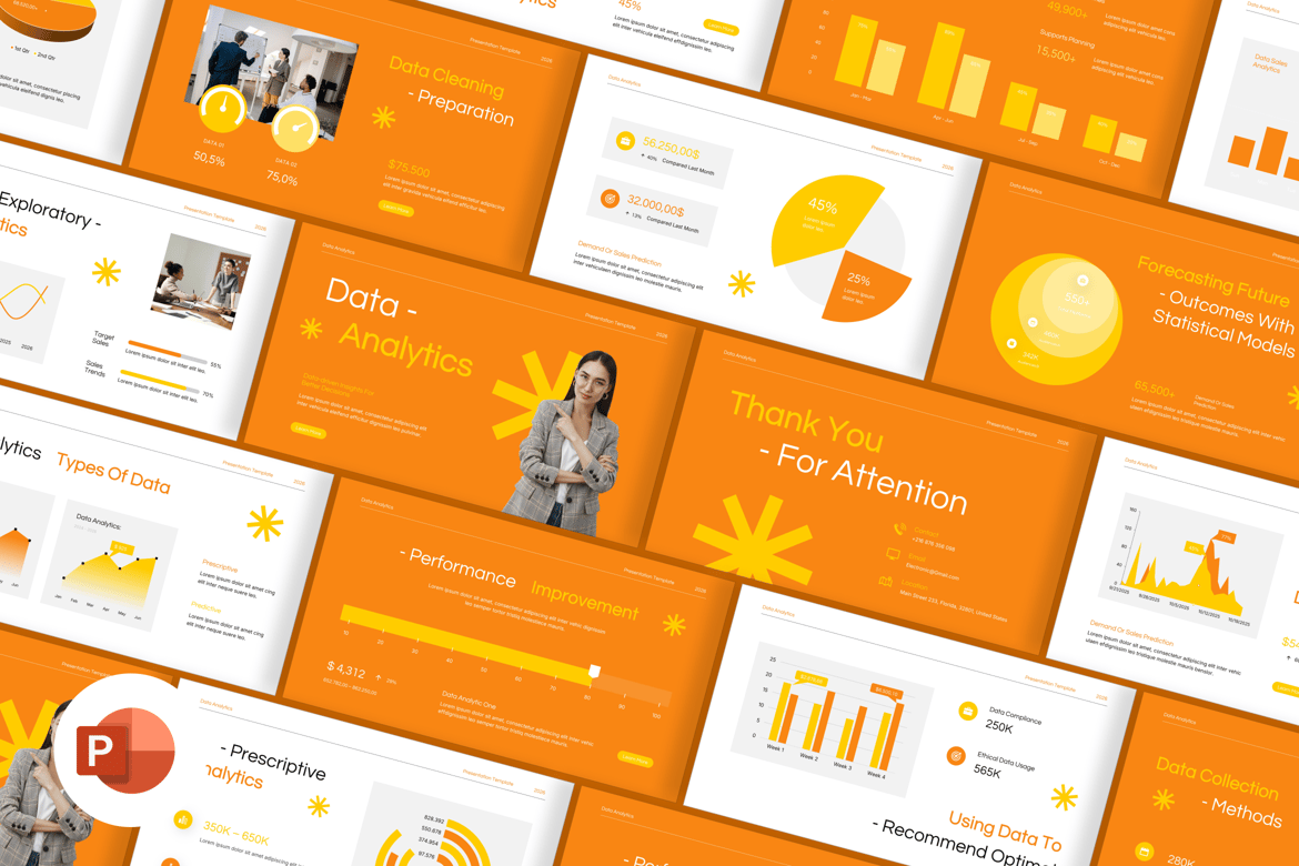 Template Presentasi PowerPoint Analisis Data yang Menarik