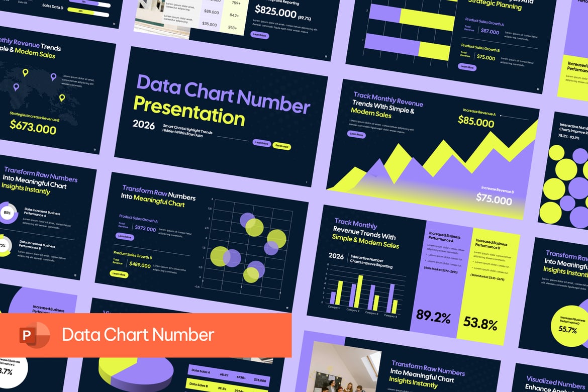Template Presentasi PowerPoint untuk Data dan Statistik