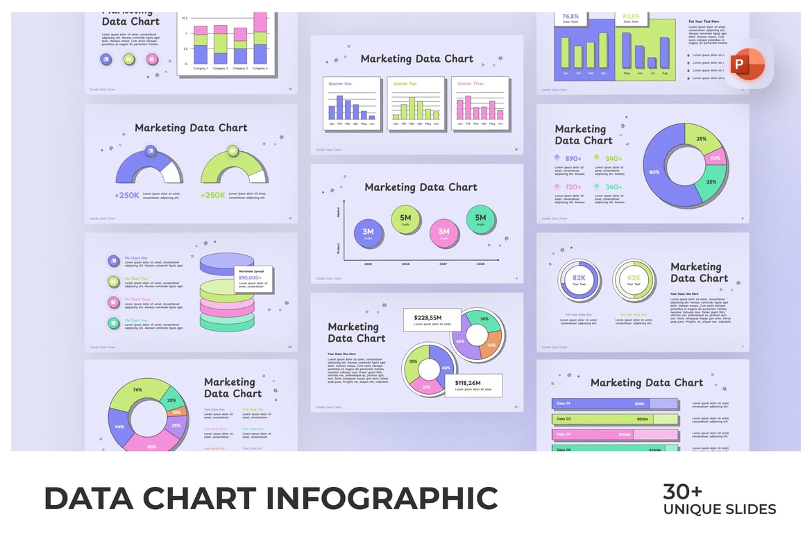 Template PowerPoint Infografis Data yang Menarik