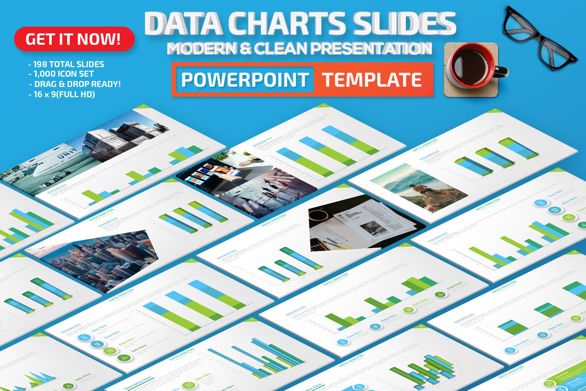 Template Presentasi PowerPoint Infografis Data dan Grafik yang Menarik