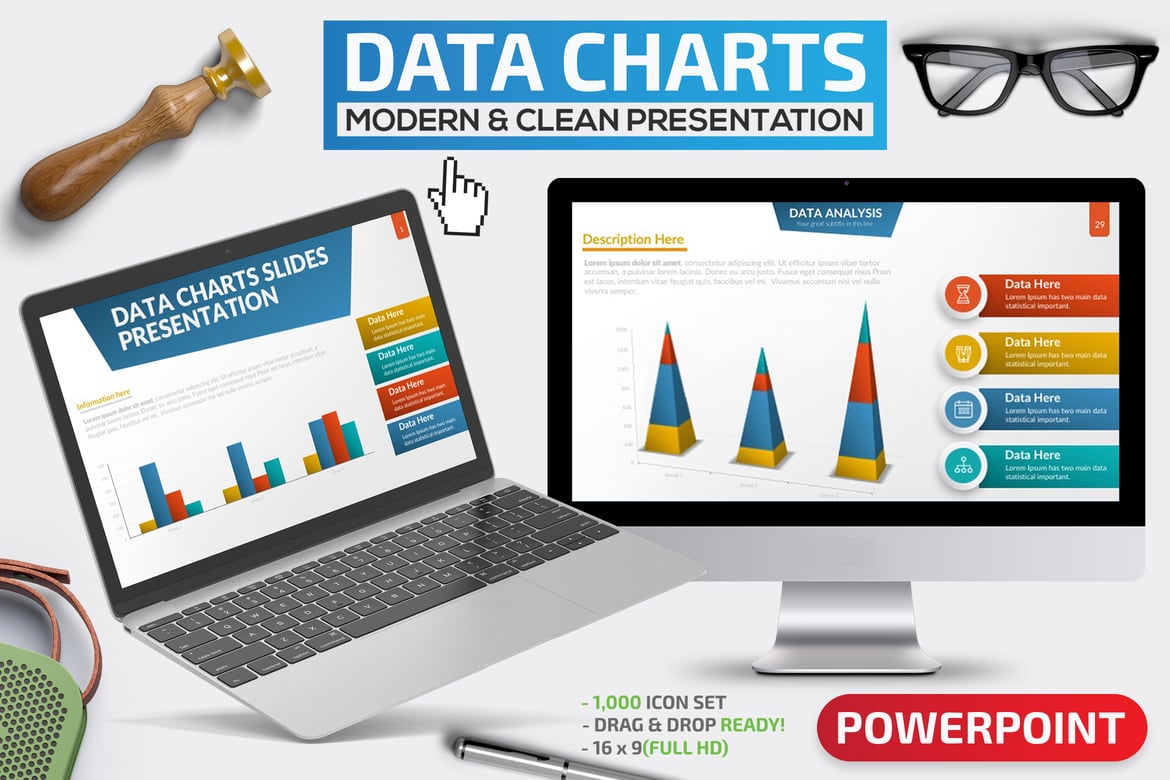 Template Presentasi PowerPoint dengan Grafik Data Menarik