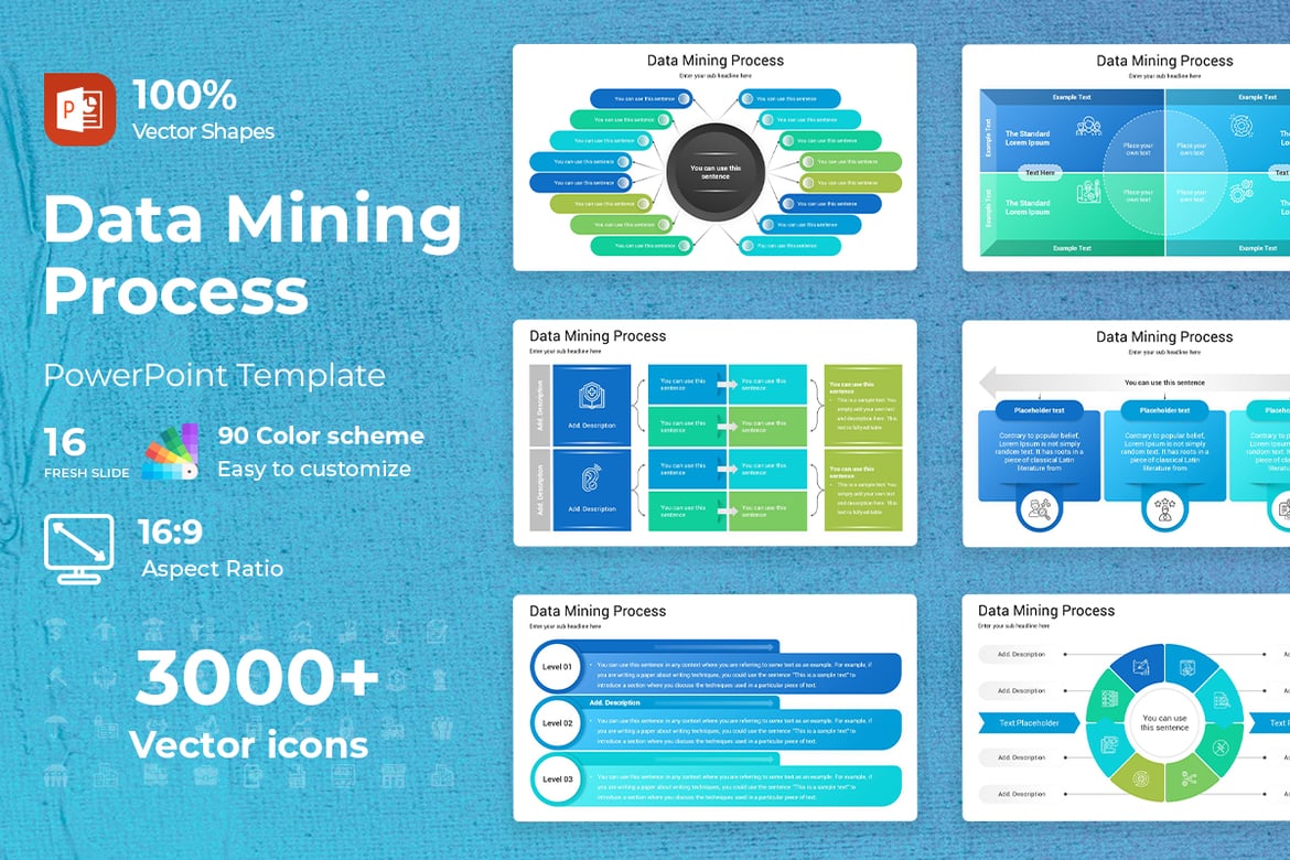 Template PowerPoint Proses Data Mining yang Menarik