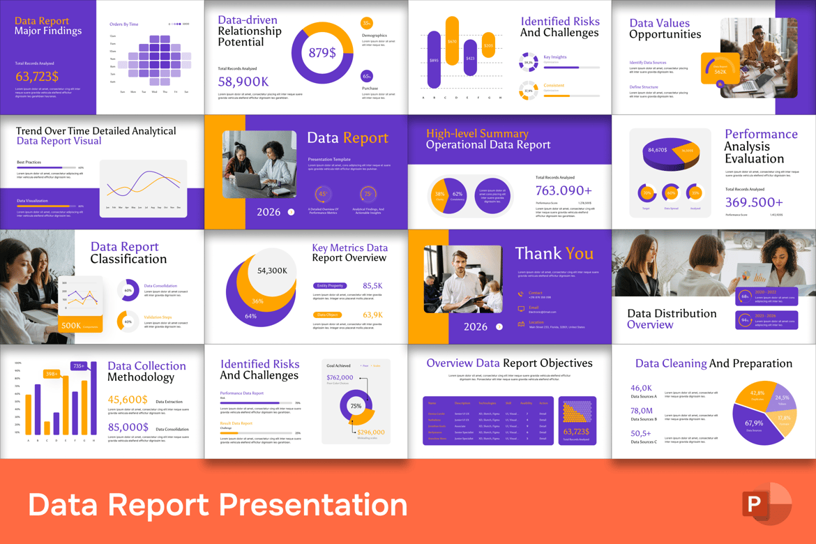 Template PowerPoint Laporan Data yang Profesional dan Menarik