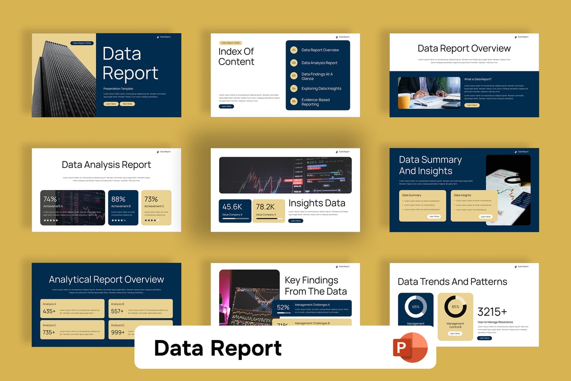 Template Presentasi PowerPoint Laporan Data yang Profesional dan Menarik